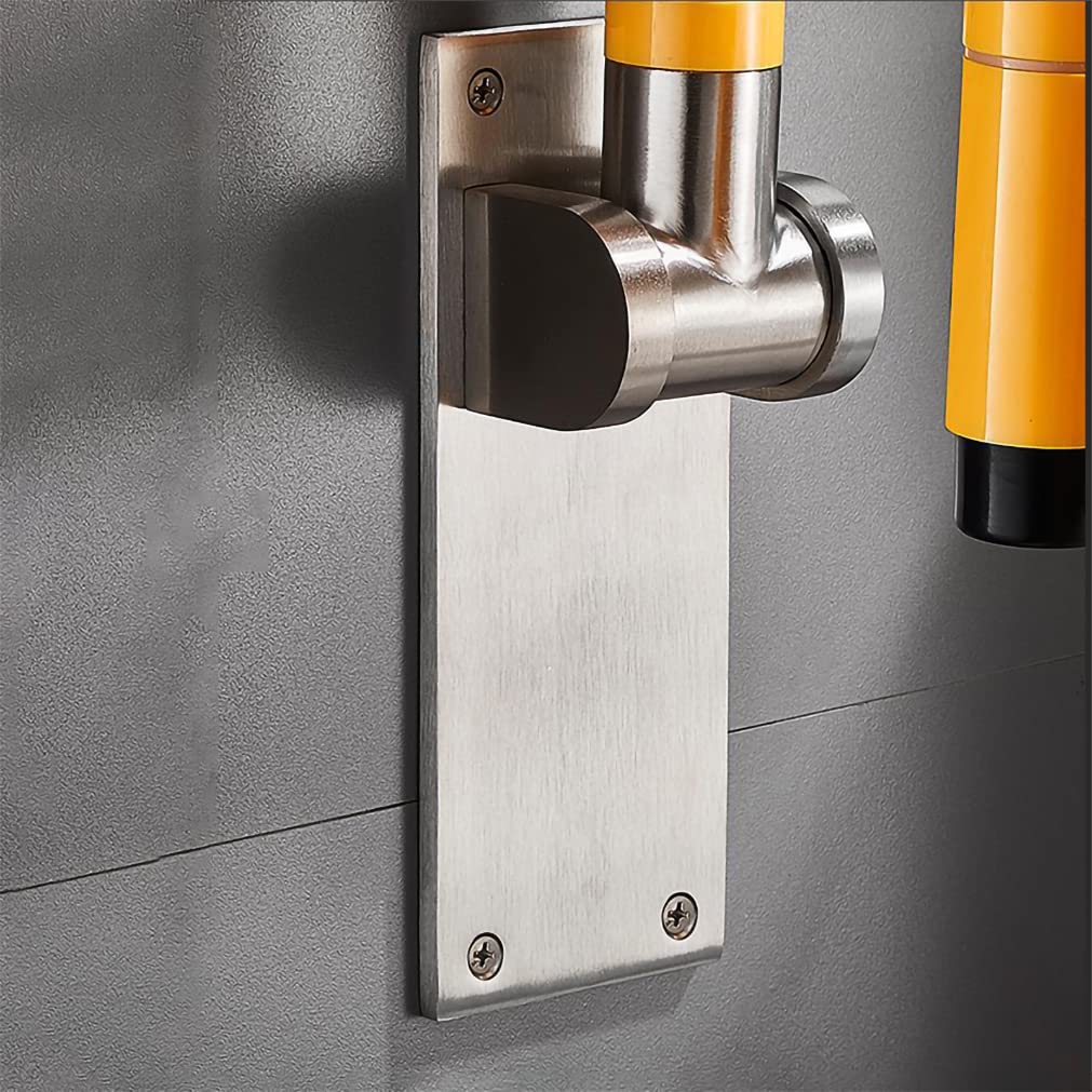 Asa De Seguridad para Baño Barra de Apoyo para Inodoro Barra abatible inoxidable adaptado a minusvalías Agarraderas asidero plegable resistencia al deslizamiento,blanco (60cm)