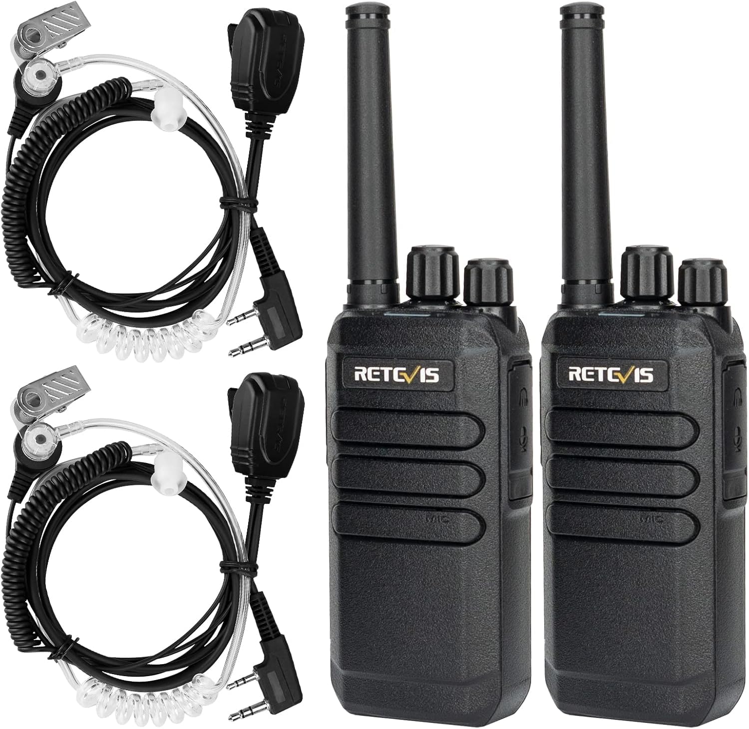 Retevis RT40 PMR446 Walkie Talkie, Lizenzfrei Funkgerät Lange Reichweite | DMR Funkgerät, Geräuschunterdrückung Funkgerät, 2000 mAh Walkie Talkie für Sicherheit, Schule(Schwarz, 2 PCS)