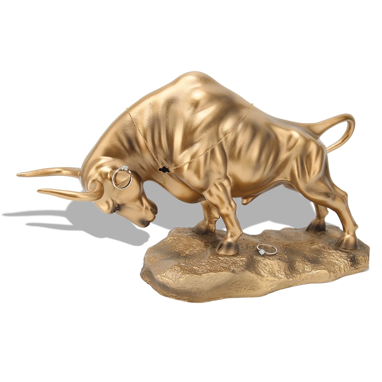 Taureau en résine, Sculpture Feng Shui, Figurine de bœuf pour la décoration de la Maison ou du Bureau – Attire la Richesse et la Chance – 37 x 13 x 22 cm