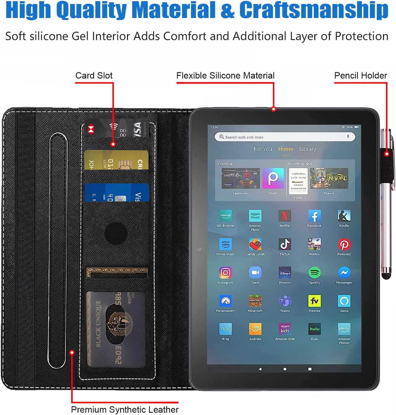 Case for All-New Amazon Fire Max 11 Tablet (13th Generation, 2023 Release) - Slim Lightweight PU Leather Stand Cover with Auto Wake/Sleep, Christian Quotes Bible Verse Psalm 46:10