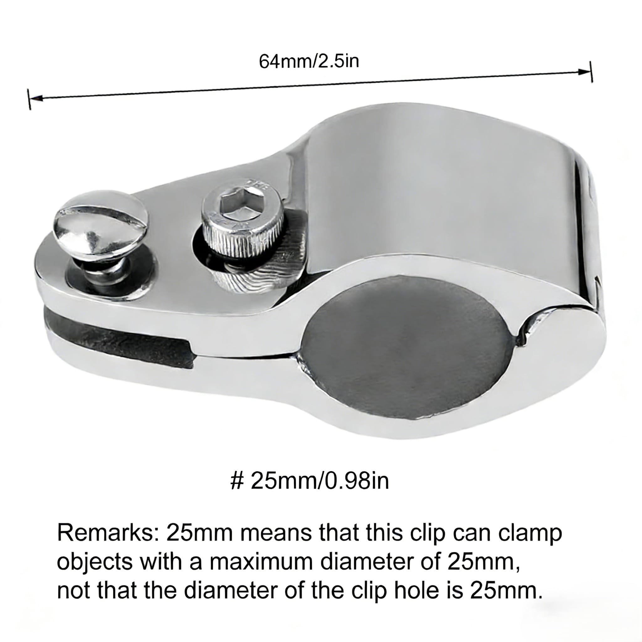 2Pack Bimini Top per Barche da 1 Pollice Supporto per Guida di Scorrimento con Mascella Incernierata, Barra per Mascella Superiore per Barche/Raccordi per Yacht con Occhiello Esterno(25mm)