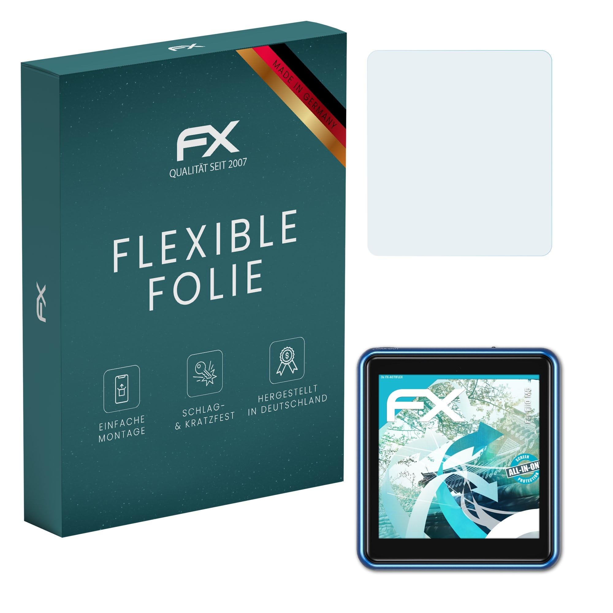 atFoliX Screen Protector compatible with FiiO M5 Protector Film, ultra clear and flexible FX Screen Protection Film (3X)