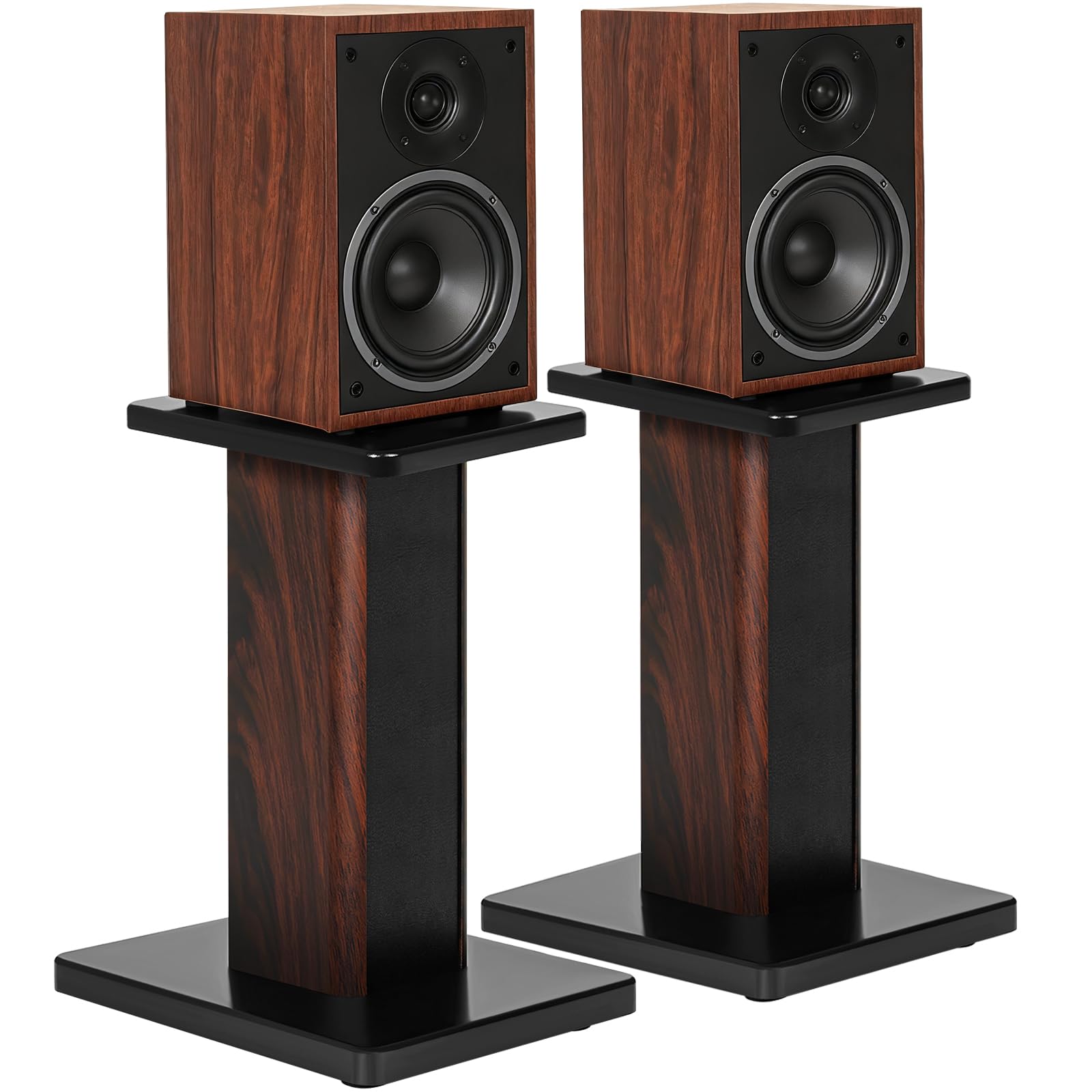Lot de 2 Supports de Haut-Parleurs Universels en Bois 40CM, Jusqu'à 50KG, Supports d'Enceintes sur Pied pour Home Cinéma, Supports pour Enceintes, Conception Remplie de Sable (40CM)