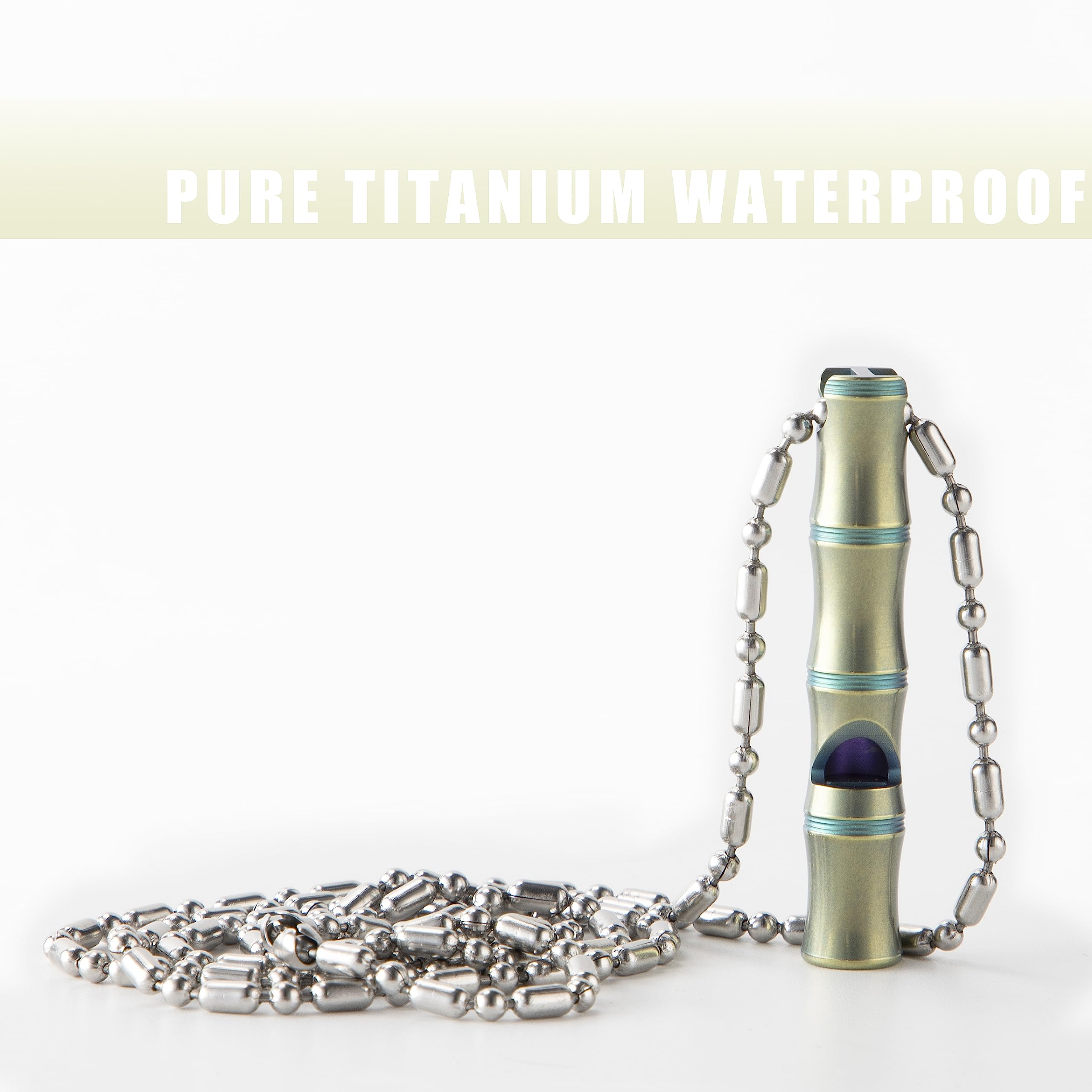 TACRAY Silbato de supervivencia de silbato de titanio para emergencia, silbato fuerte perfecto para seguridad infantil (verde)