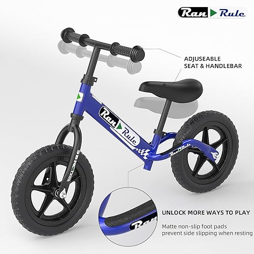 Miniatura 3 de RoyalBaby Toddler Balance Bike for 2 to 5 Years Old Boys Girls Toys Gift, Lightweight Adjustable Seat and Handlebar Training Bicycle 12 Inch Wheel