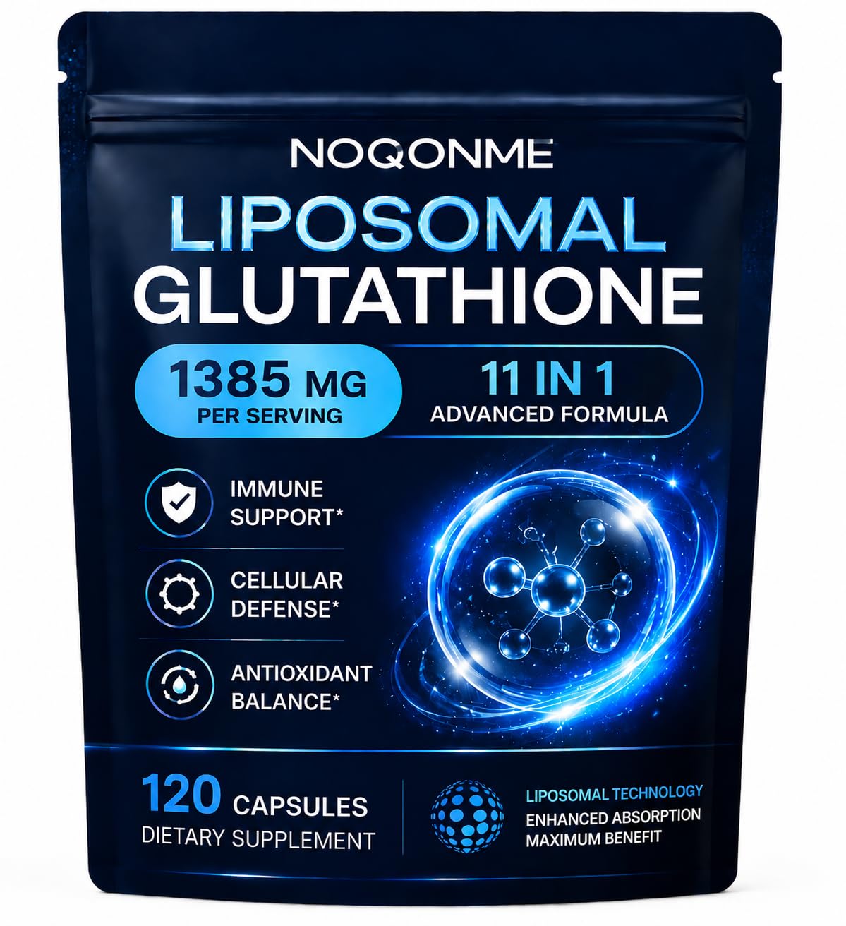11-in-1 Liposomal Glutathione Supplement 1385mg, 120 Capsules
