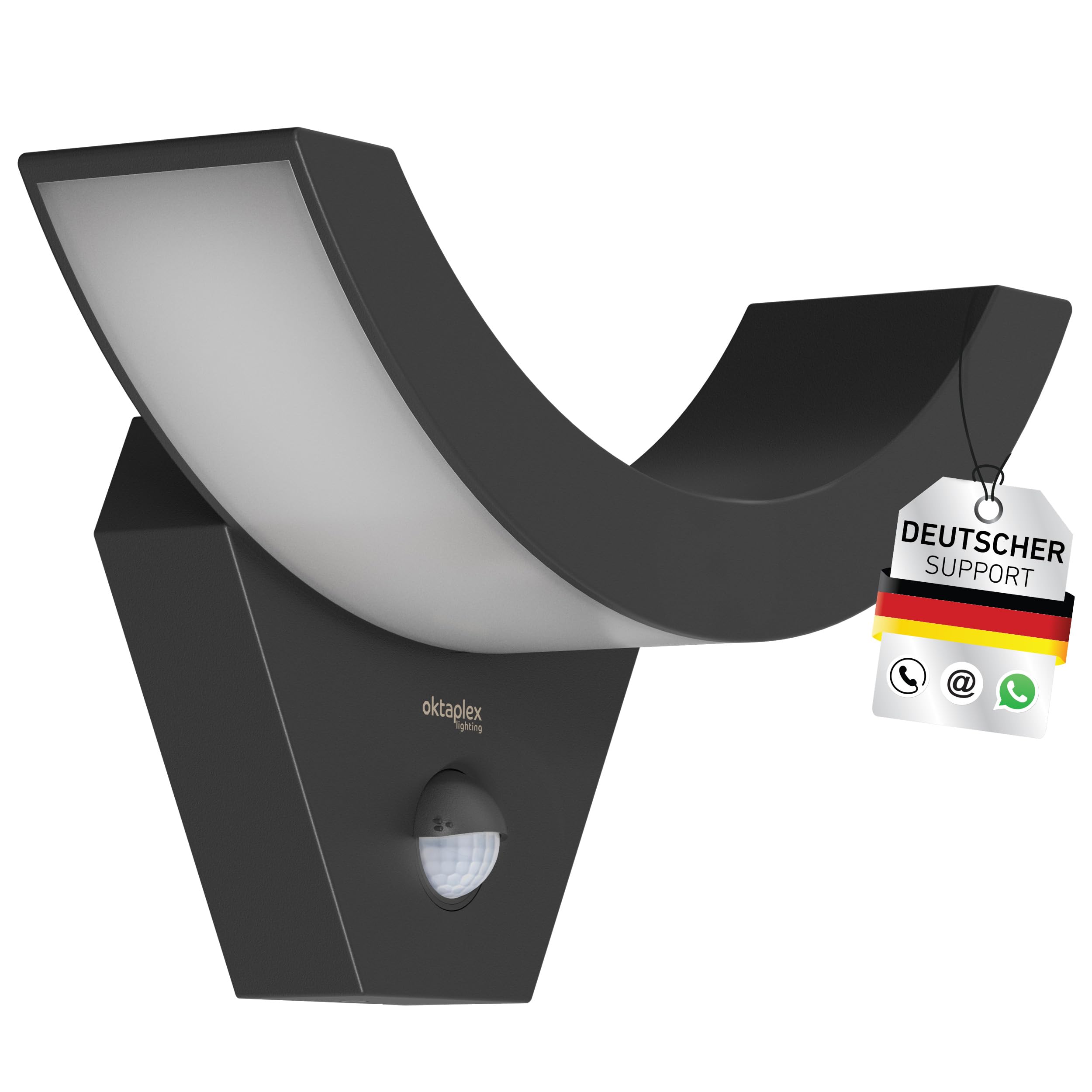 Oktaplex Lima Lampe d'extérieur LED avec détecteur de mouvement 10W IP54 3000K Anthracite Applique Murale