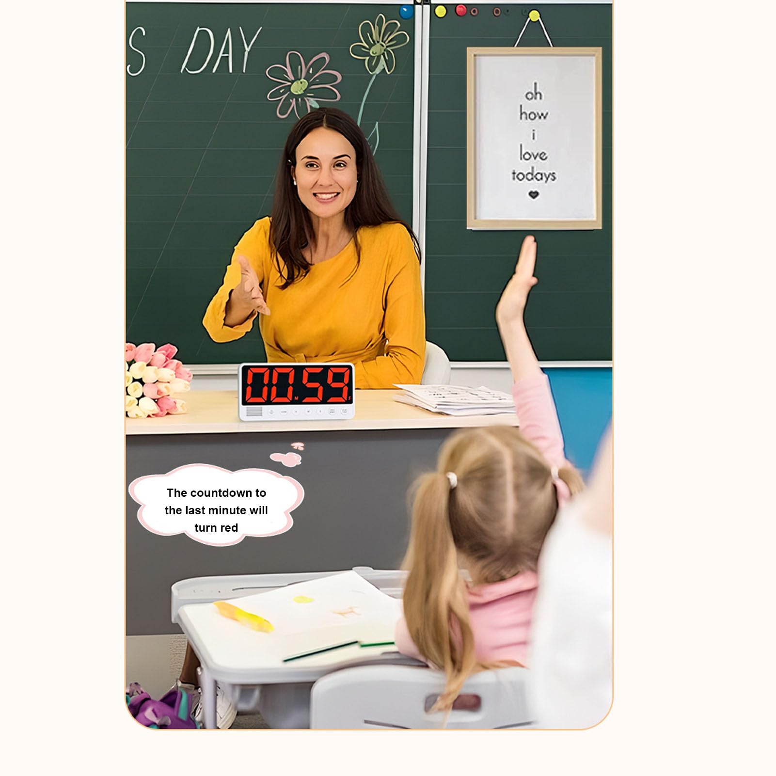 Minuterie Numérique, Grand écran LED avec Dos Magnétique, Compte à Rebours pour la Cuisine, Les Exercices, Les études, Le Travail, Le Yoga, Le Bureau, la Salle de Classe
