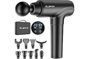 Pistola de Masaje Muscular con 10 Cabezales y 20 Velocidades para Masajes...