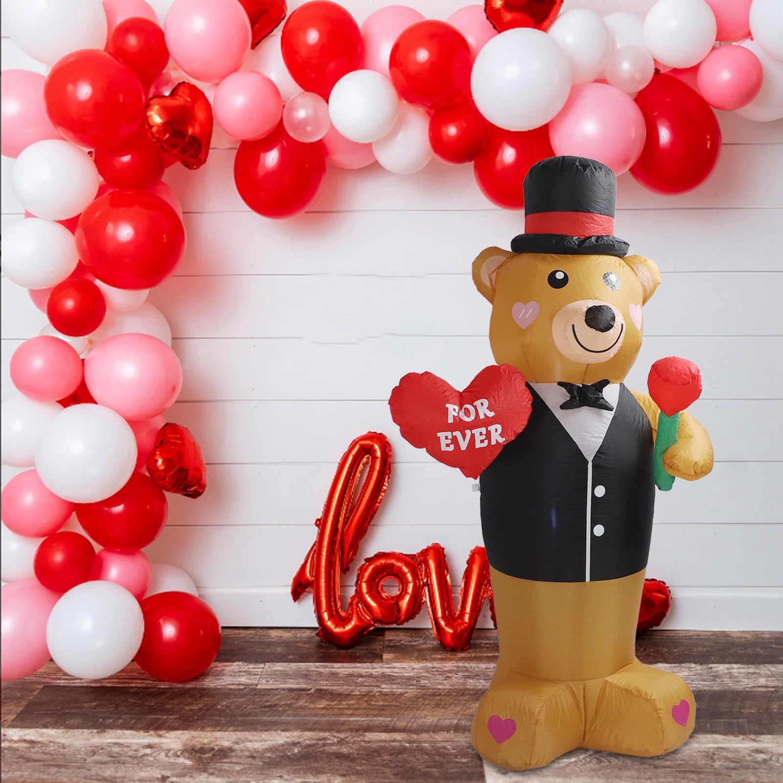 Folat 63794 Palloncino foil - Ombre Love - Orso bruno I love you - 56 cm - Decorazione Romantica San Valentino, Anniversario Matrimonio e Fidanzamento