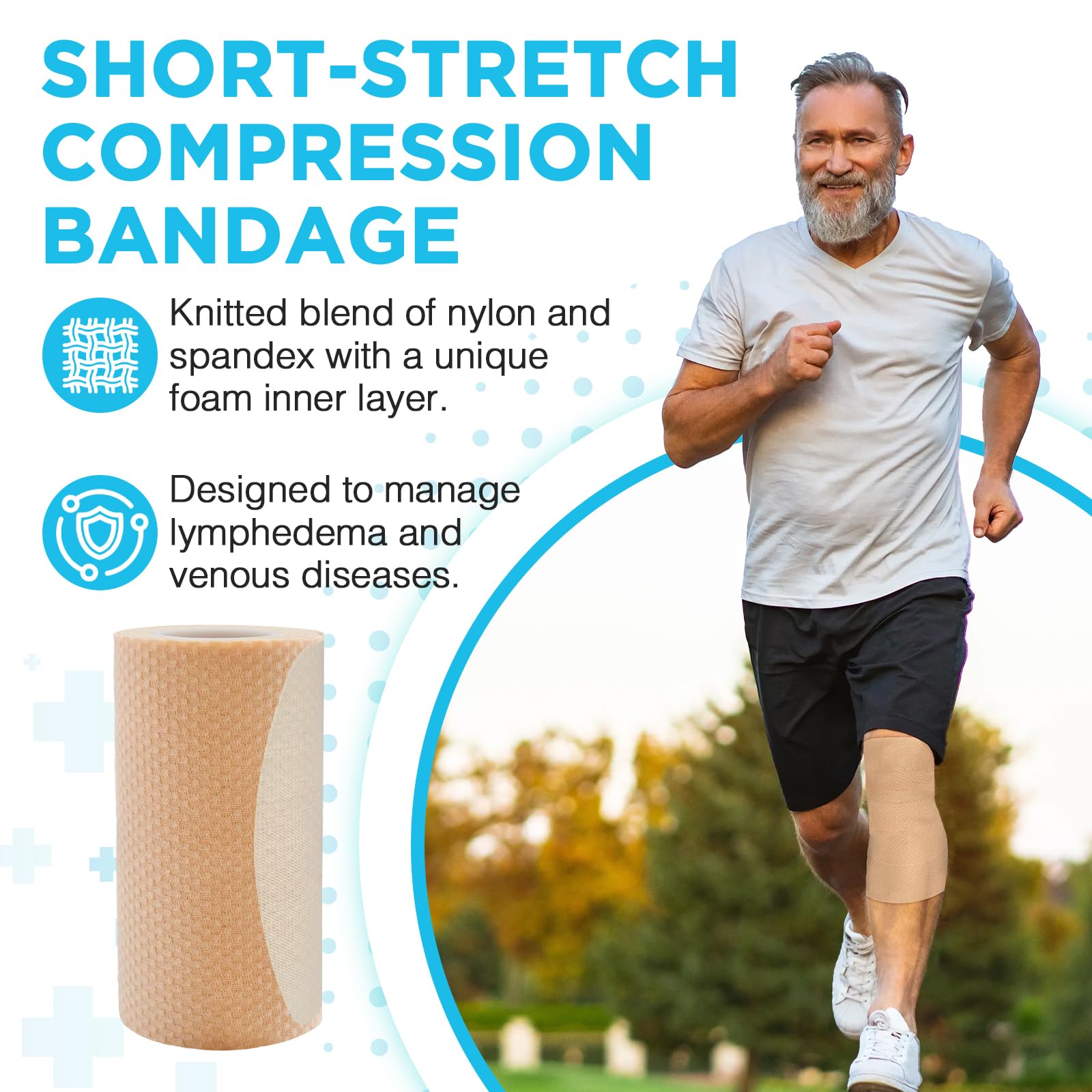 OK TAPE Short-Stretch Compression Bandage Wrap with Velcro, 2-Layer — Amazon image 3