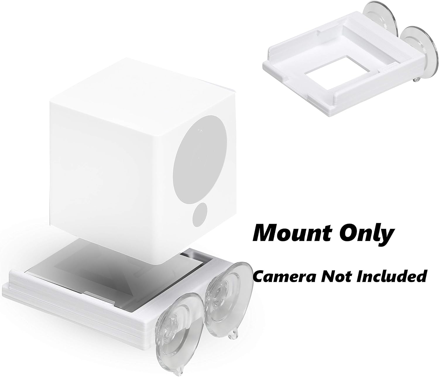 v2 Wyze Compatible Secure Suction Mount (Camera Not Included) – Bracket Shelf with Dual Suction Cups Allows 360 Swivel – Affixes to Window Glass, Mirror, and Smooth Surfaces by Arthon (v2, 1 Mount)