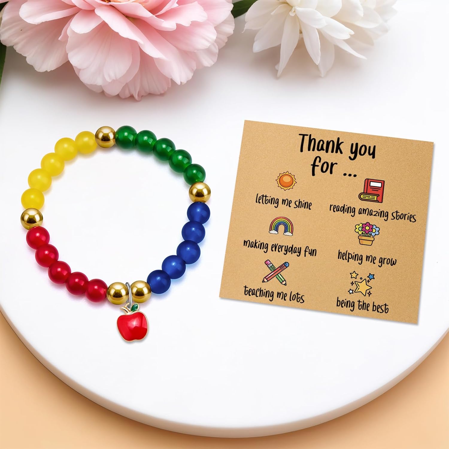 Thank You Teacher Bracelet Teacher Appreciation Bracelet for Women Thank You & End of Year Gifts for Women Teachers from Student Graduation Teachers Gift Ideas Bracelets Christmas Retirement Jewelry - Image 4