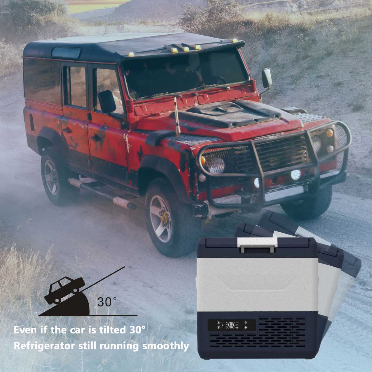 FAXIOAWA Frigorifero Doppio Uso per Auto e Casa da 12 Litri, Mini Campeggio Esterno Portatile, Piccolo Frigorifero Universale per Camion per Auto con Batteria al Litio e Bluetooth,B
