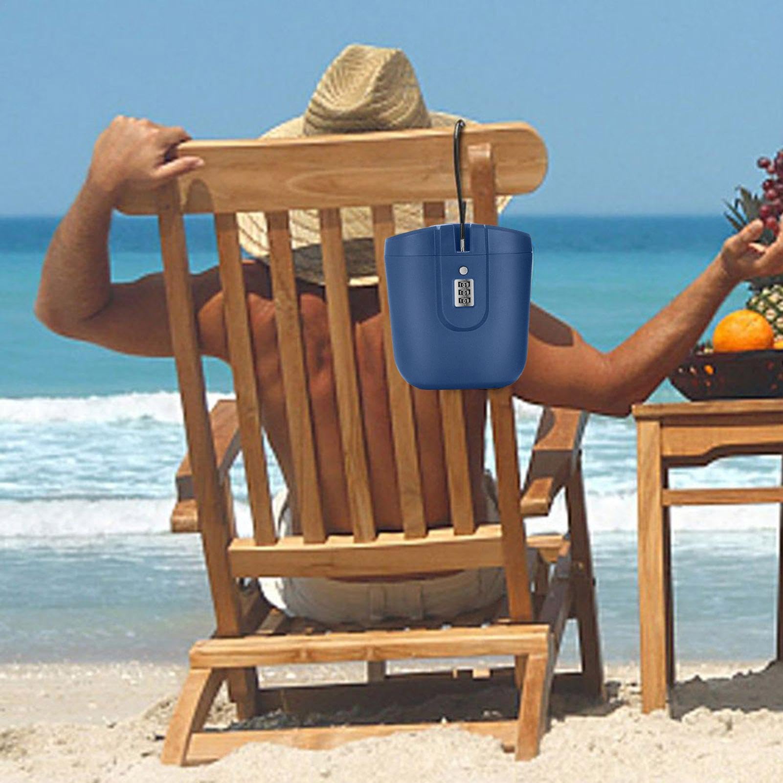 Tragbarer Strandtresor – wasserdicht, sandsicher, Schließfach, Kaktstrand, Sto Box, Outdoor, Securi-Truhe für Wertsachen, ideal für Strandausflüge und Reisen