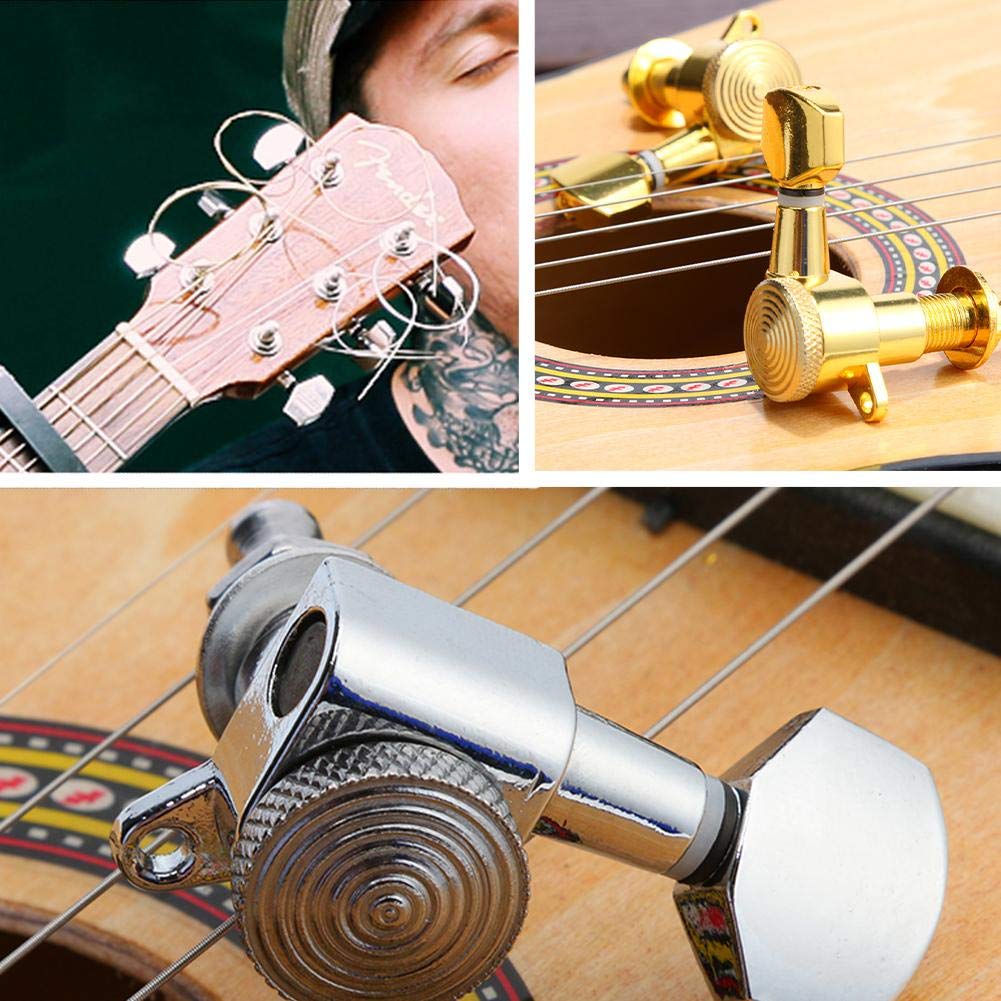 Accordatore Di Chitarra 6 pz 6R Inline Guitar Blocking Sintonizzatori for chitarra acustica elettrica Macchina for chitarra Accouner Sintonizzatori Metal Blocco in metallo Silver / Gold / Guitar Tunin