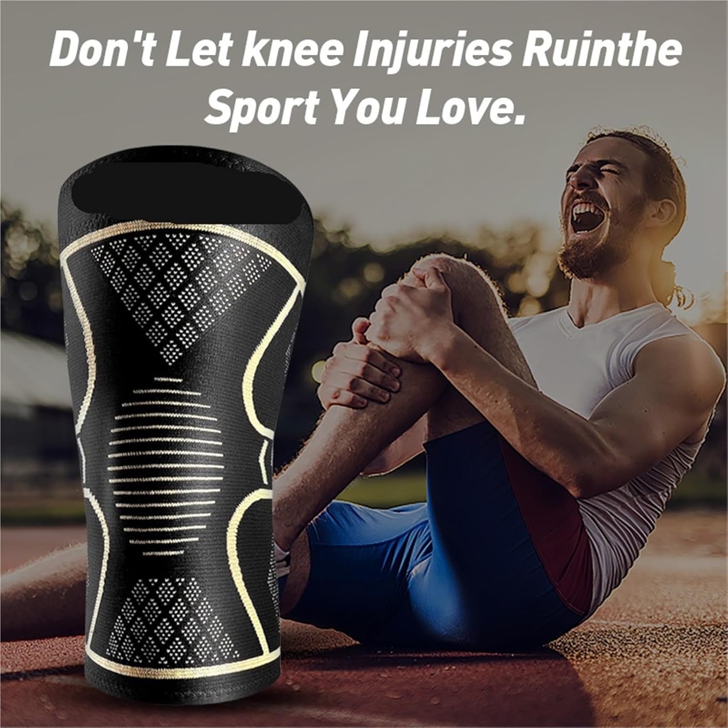 2-Pack Sports Knee Pads, Breathable Non-Slip Outdoor Basketball Fitness Running Knee Pads for Volleyball Football Dance Yoga Tennis Running