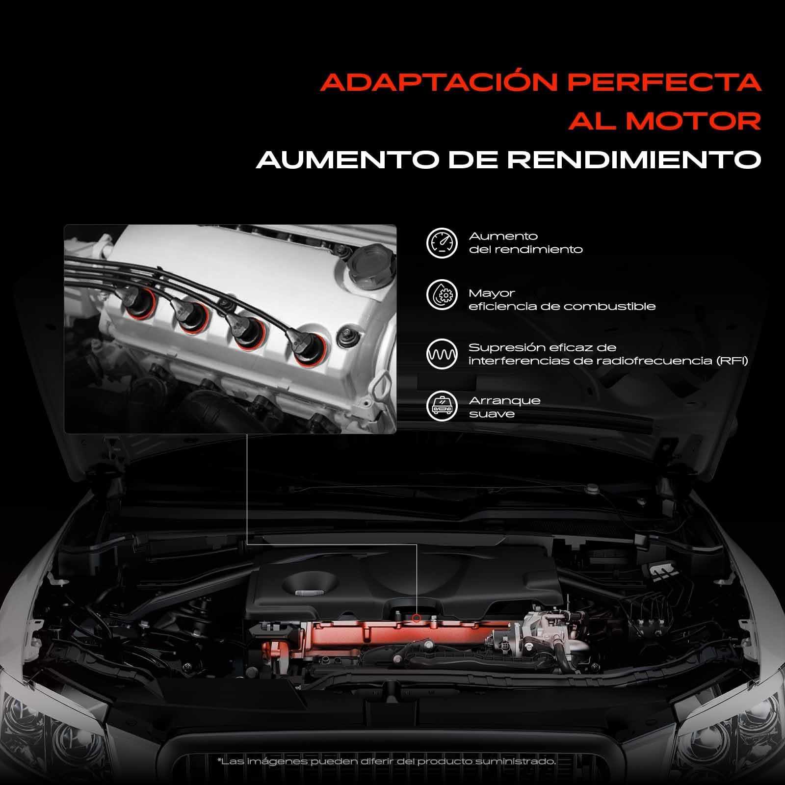 Frankberg 4x Juego de cables de encendido Gasolina Compatible con A1 A3 Altea Ibiza IV Leon Fabia II Rapid Yeti Beetle Golf VI Polo Replace# 03F905409A