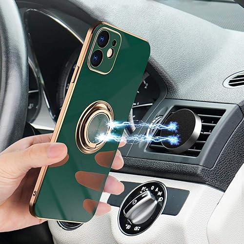 Miniatura 7 de Omorro Funda para iPhone 11 Pro con anillo, anillo de rotación de 360 grados integrado con soporte de anillo de rotación de 360 grados con chapado