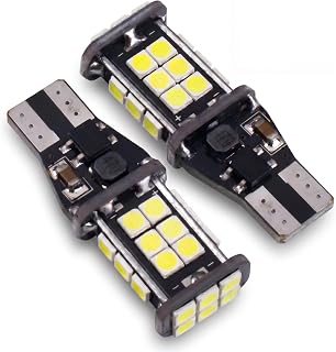 2 PCS T15 921 912 W16W Car LED Bulbs, 3030 24SMD 6000K Error Free Backup Reverse Lights, High Brightness Automotive Lighting Replacement, Universal for Most Cars SUVs (White)