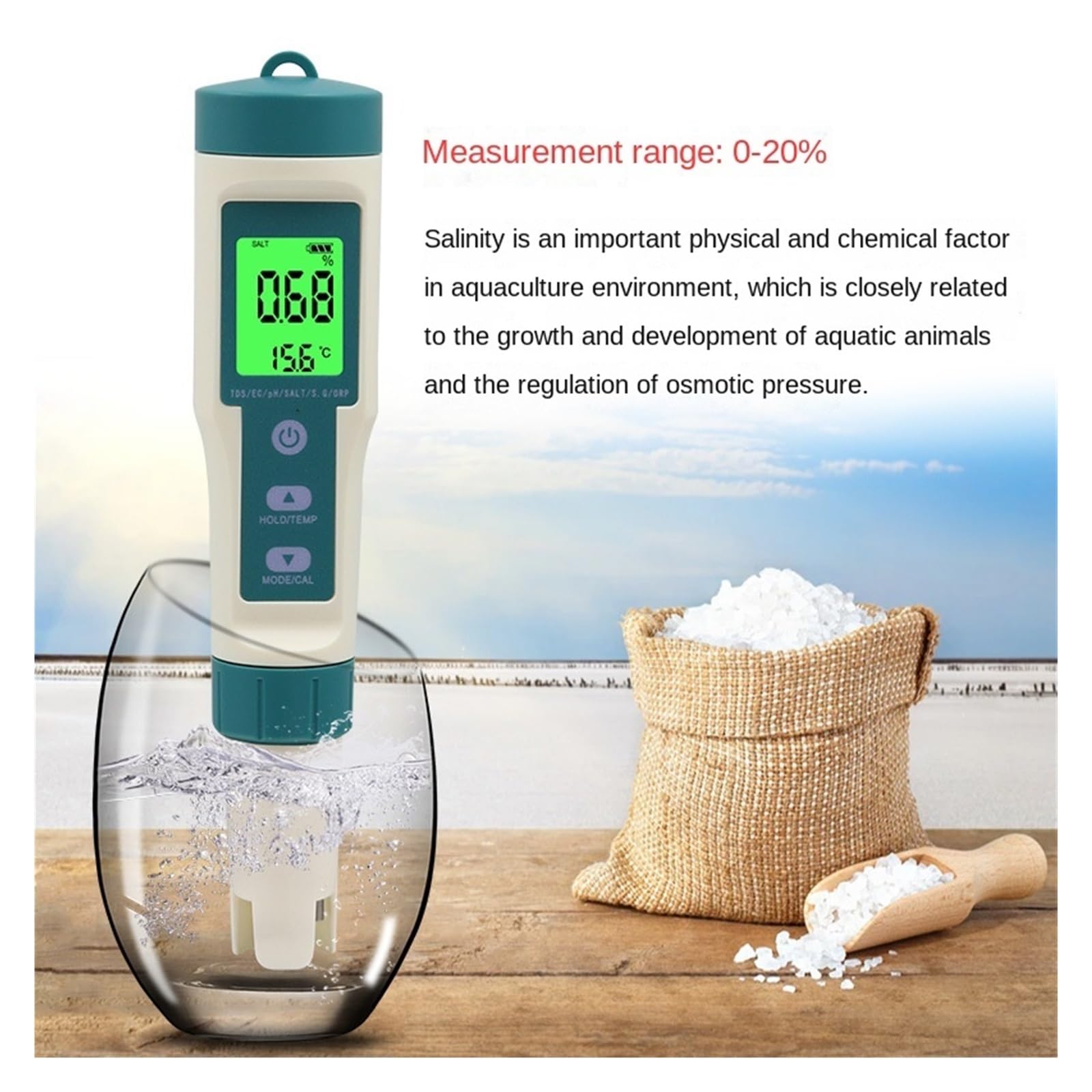 Pluma For Prueba De PH Calidad Del Agua Digital 8 En 1, Medidor Temperatura TDS/EC/PH/ORP, Instrumentos Análisis, Probador Potable Rico Hidrógeno DeteccióN RáPida Y Precisa