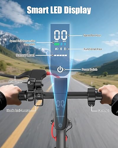 Vista 4 de Electric Scooter for Adults, Peak 500W/650W Motor, 19/21 MPH Max Speed, 21/23 Miles Range, 36V Battery, 8.5" Solid Tires, App Control, Lightweight