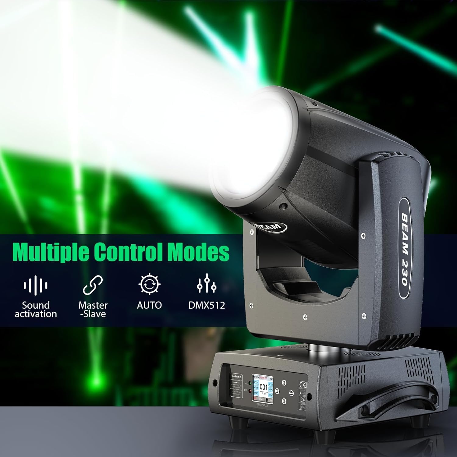 230W 7R LED Teste Mobili, dmx512 Discoteca Palcoscenico Spot Beam con 24 Prisma 4 Modalità di Controllo Luce Party per Matrimonio DJ Party Live Band Mostra (2 pezzo con flightcase)