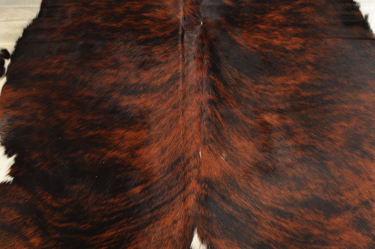 generisch Kuhfell Stierfell Teppich, Braun Weiß Dreifarbig, 210 x 190 cm