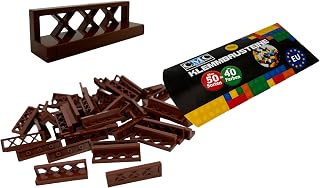 CMC imports 30 x Valla 3633 bloques de sujeción en varios colores para elegir bloques de construcción 1 x 4 x 1 puntos de valla, piezas individuales compatibles (090 – marrón)