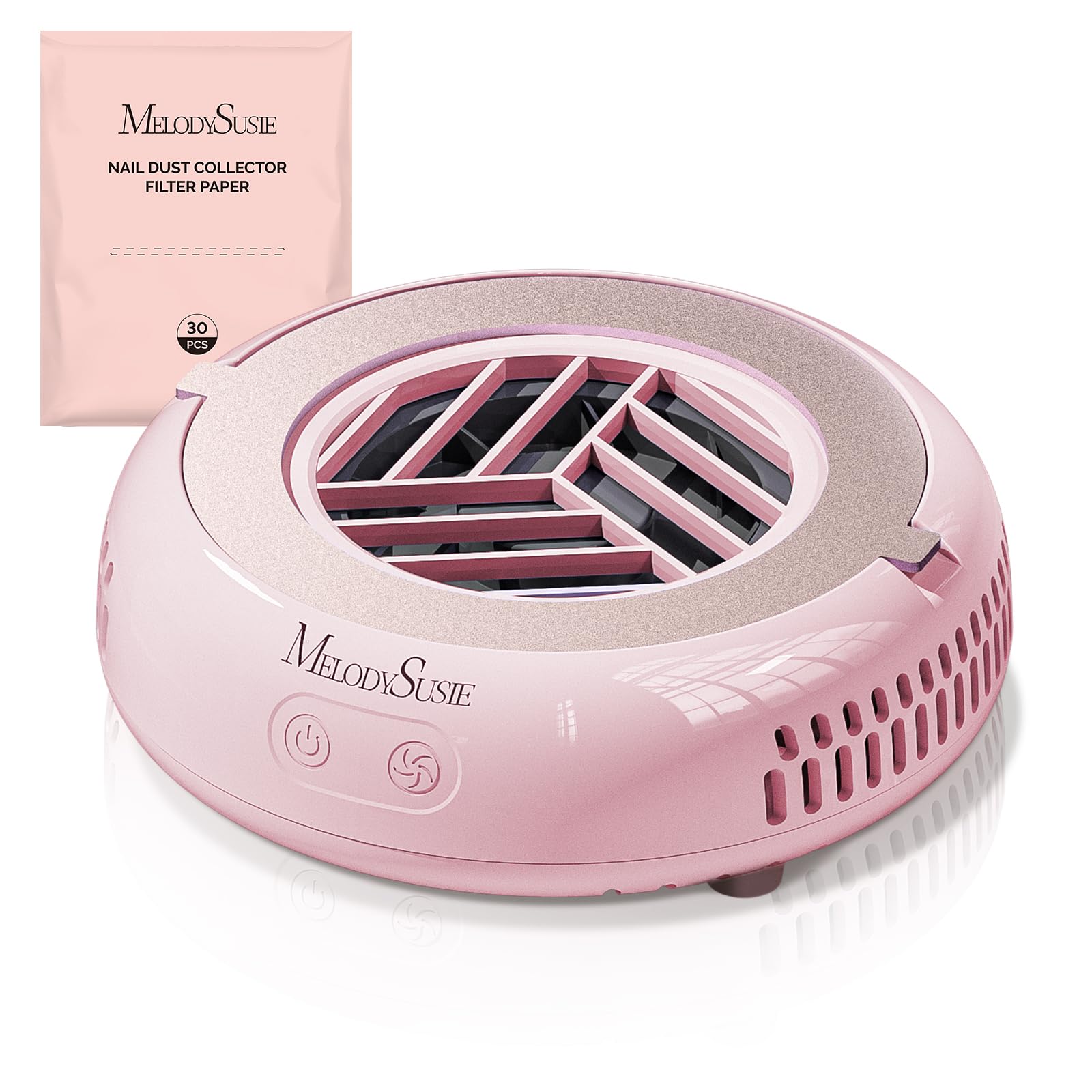MelodySusie Pocket Nagelstaubsauger HProA, 6000RPM Leistungsstarke Staubabsaugung Nägel für Maniküre, Kompakter Nagelschleifstaub-Absauger mit 30 Wiederverwendbarem Filter für DIY & Studio, Rosa