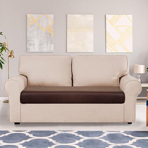 Miniatura 2 de NC HOME Fundas de cojín impermeables de piel sintética para sofá, funda de asiento de sofá con parte inferior elástica, protector de muebles