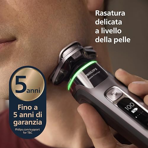 Philips Rasoir i9000 Prestige, Rasoir électrique sec et humide, avec technologie Skin IQ, système Triple Lift & Cut, lames rotatives à 360° Dual SteelPrecision, styler à barbe, modèle XP9202/33 - 4