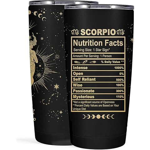 Scorpio Zodiac Cup, 20 Oz Astrology Tumbler, Witchy Gothic Gifts - Stainless Steel Insulated Constellation Tumbler