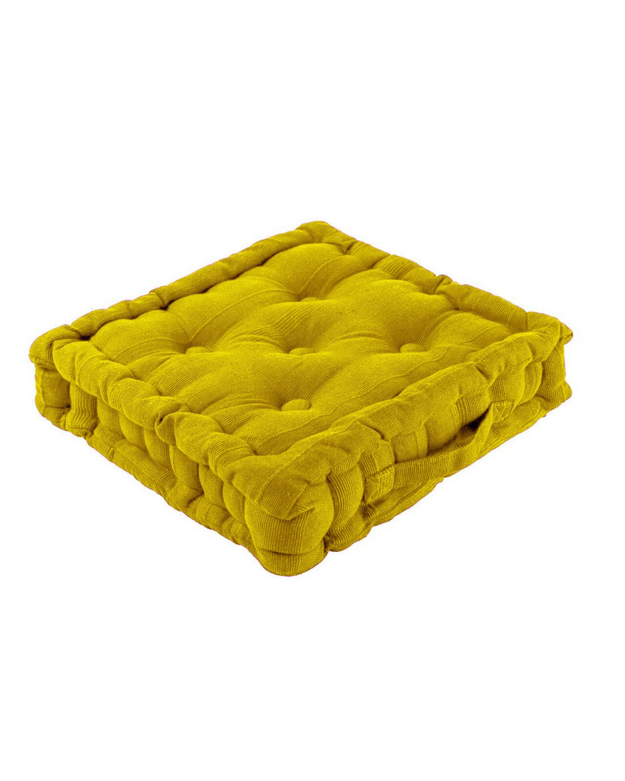 Value Comfort Home 4" 10cm Thick 100% Cotton Booster Cushion Armchair Sagging Sofa Chair Seat Raiser Reviver Enhancer Pad | Choice of 12 Colours Mustard
