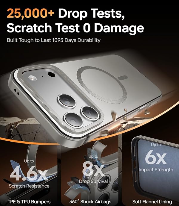 Vertmost Magnetic for iPhone 17 Pro Case, Metal Frame Grip,Titanium by Vertmost - Used condition - Image 8