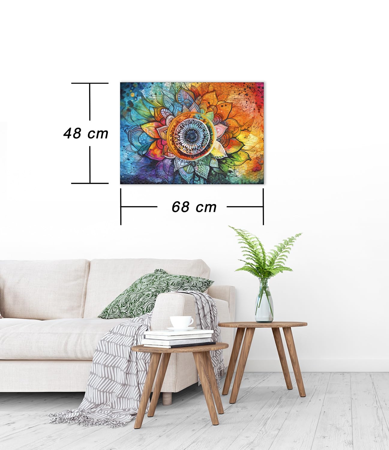 Ulmer Puzzleschmiede, 1000 piece puzzle ‘Rainbow Mandala’, colourful mandala motif - Image 3