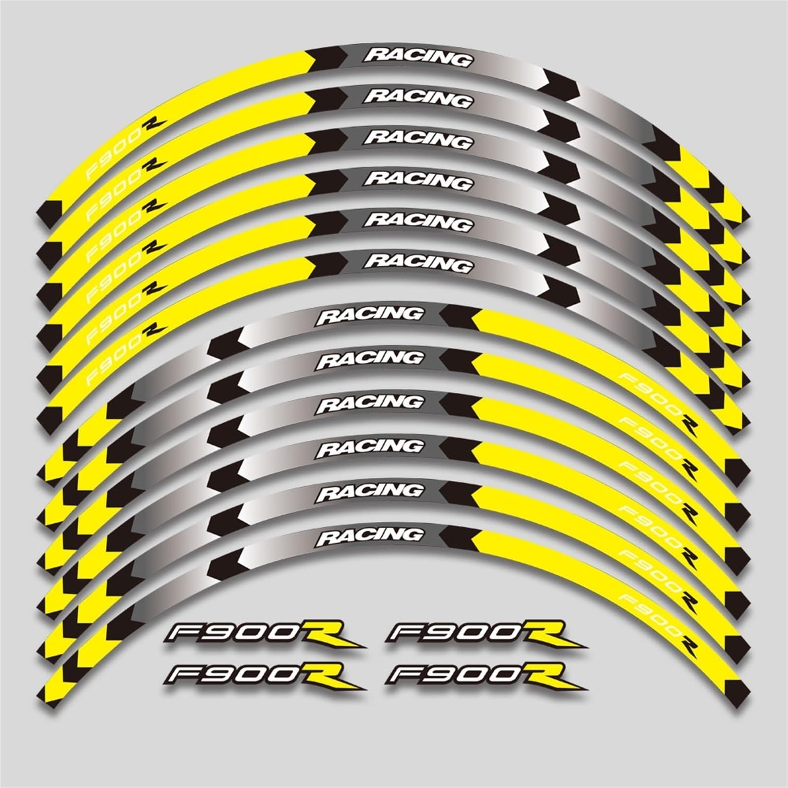 Motorcycle Wheel Front Rear Rim Reflective Sticker for BMW F900R F900 R F900r Tire Decorative Decal Kit Set Decorative(Color2)