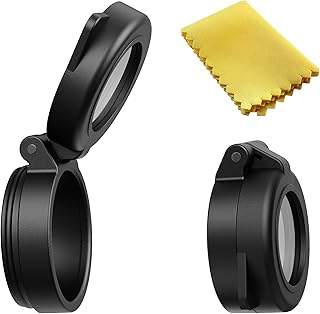 Flip-Up Lens Cover for Sig Sauer Romeo5 (Not fit Gen 2) - Transparent Durable Protective Caps for 28mm Outer Diameter Objective & Eyepiece Lips Red Dot Sights 2-Pack