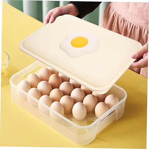 Miniatura 6 de PRETYZOOM 1 caja de almacenamiento de 24 huevos, contenedor de huevos, bandeja para huevos para refrigerador, soporte para huevos para refrigerador,