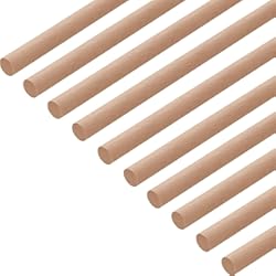 Palilleria Listones De Madera Decorativos Para Pared GEDOTEC Varilla redonda 14 mm bastones BEECH hechos a mano | Longitud de barras redondas 1000 mm | palos madera estables | troncos manualidades y jardín - 10 piezas
