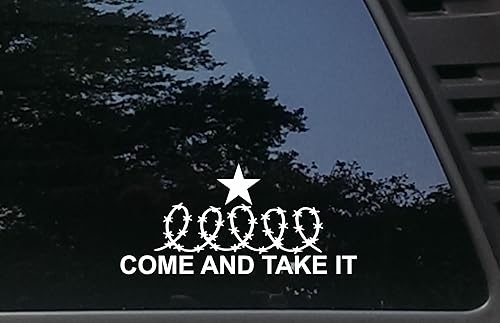 Come and Take It con alambre de púas y Lonestar - Calcomanía de vinilo troquelado de 8 x 3 34 pulgadas para ventanas, automóviles, JDM, camiones,