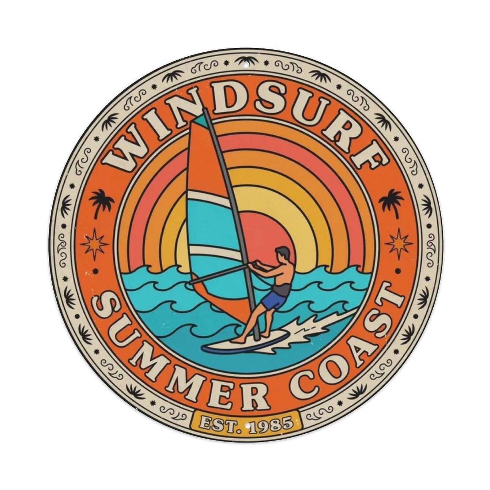 Vintage Windsurfing Metal Tin Sign Plaque
