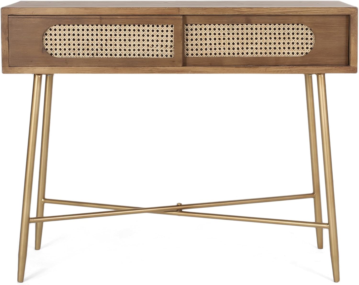 Amazon｜Christopher Knight ホームタトル コンソールテーブル ウォールナット + アンティークゴールド｜コンソール