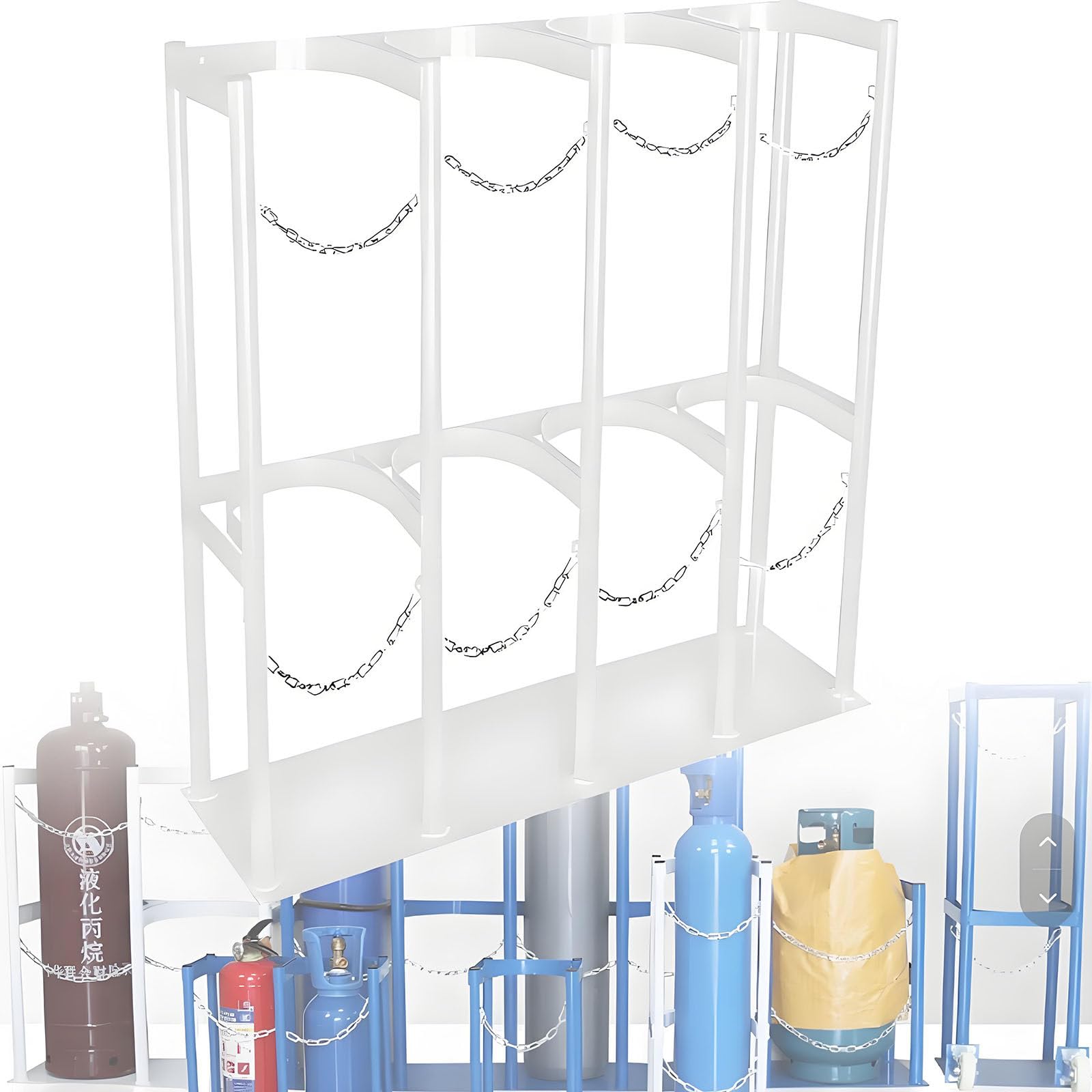 IYUESQ Heavy-Duty Steel Cylinder Storage Rack for Secure Workshop and Garage Organization