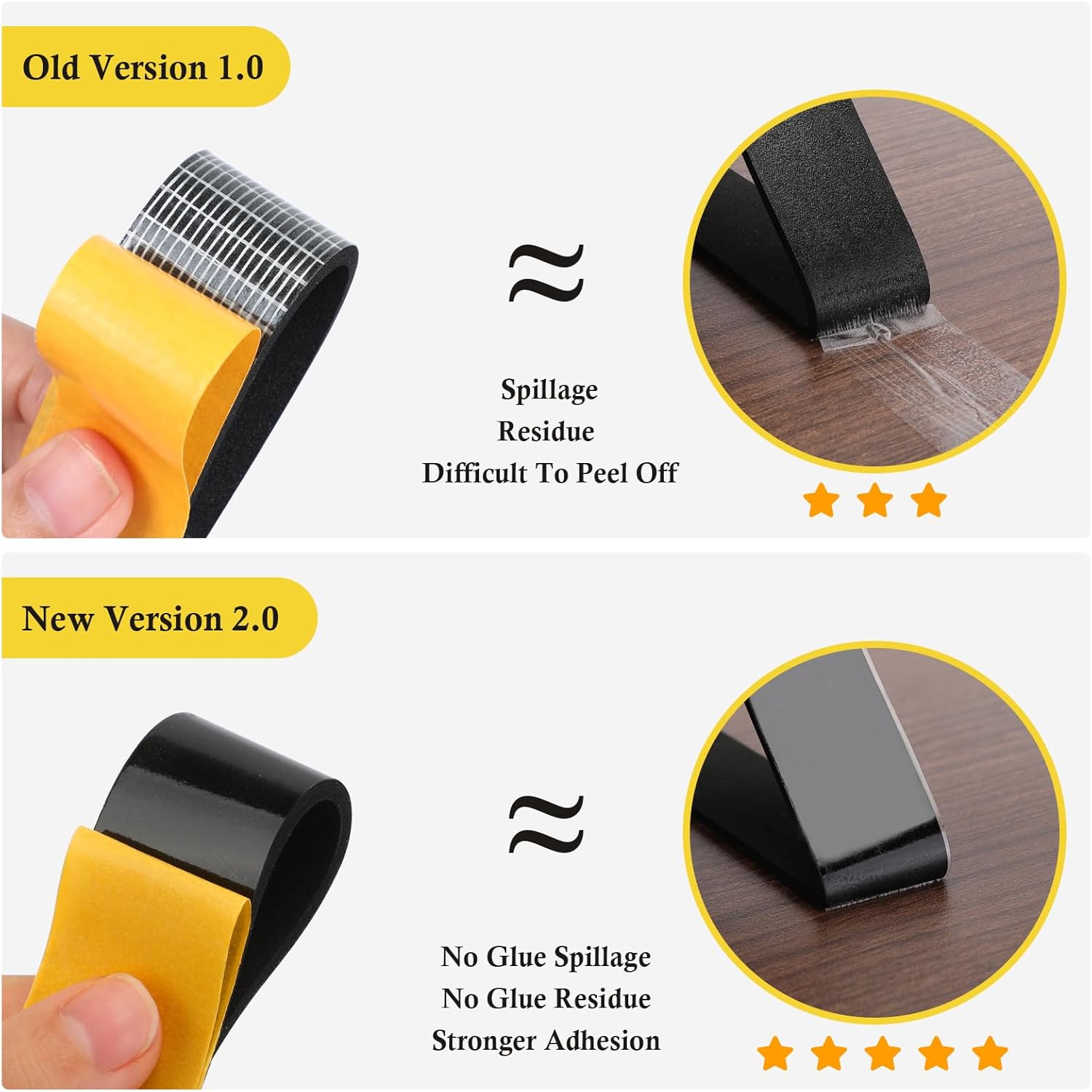 fowong Foam Tape, Weather Stripping Door Seal, Single Sided Door Seal for Doors and Windows, Strong Adhesive Weather Strip, Foam Insulation Tape Noise Reduction, 3 Rolls Total 48Ft, Black