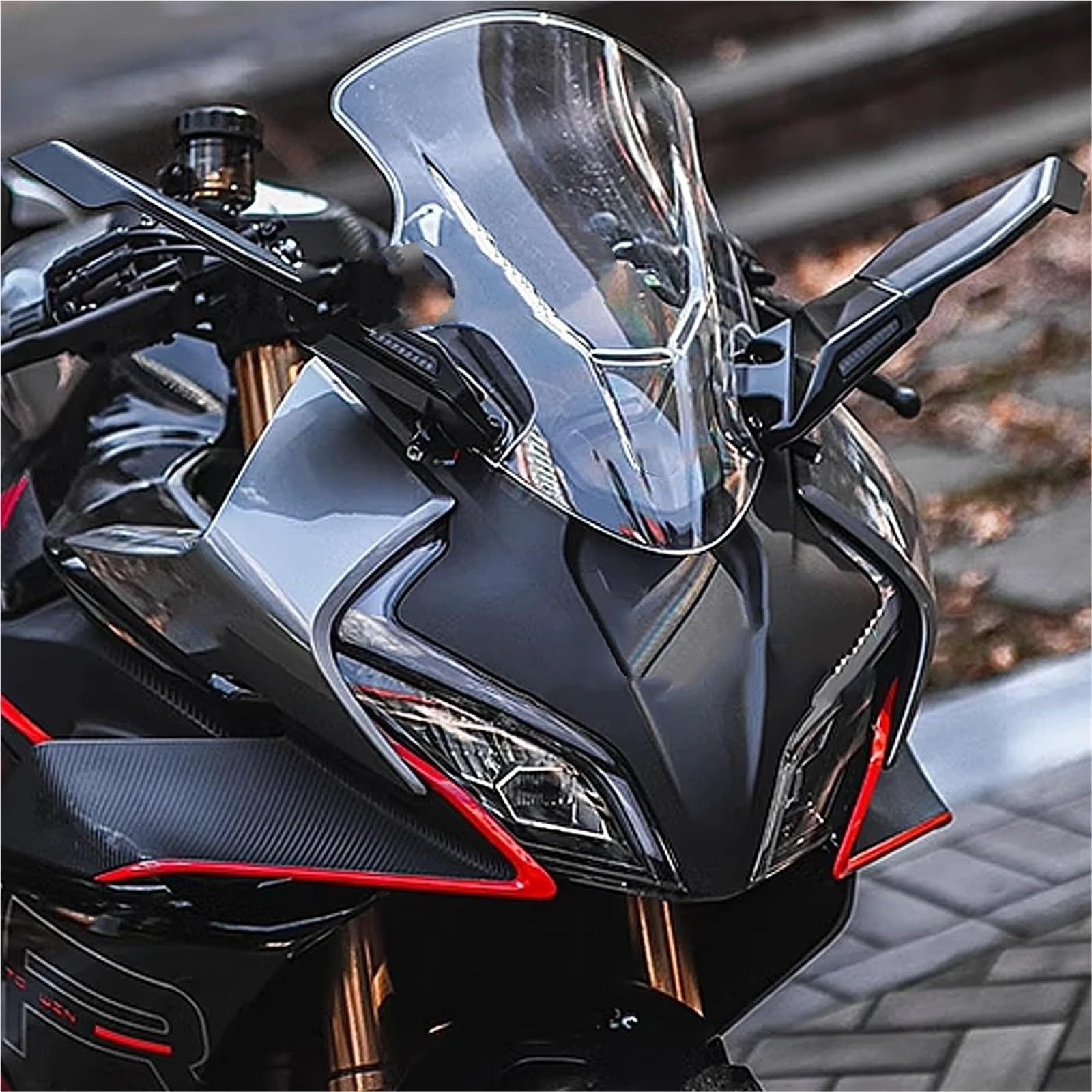 Parabrezza Moto Spoiler Adatto per Cfmoto 450 SR 450SR 450sr 450 sr 2022 2023 Specchietti retrovisori Wind Wing Parabrezza per moto(Transparent)