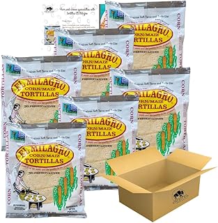 Recipe Bundle with Classic Corn Maiz Natural Soft Tortillas - Fresh El Milagro-Style Flavor, Non-GMO, No Preservatives, PACK of 6 (72 Tortillas) - Perfect for Traditional Recipes