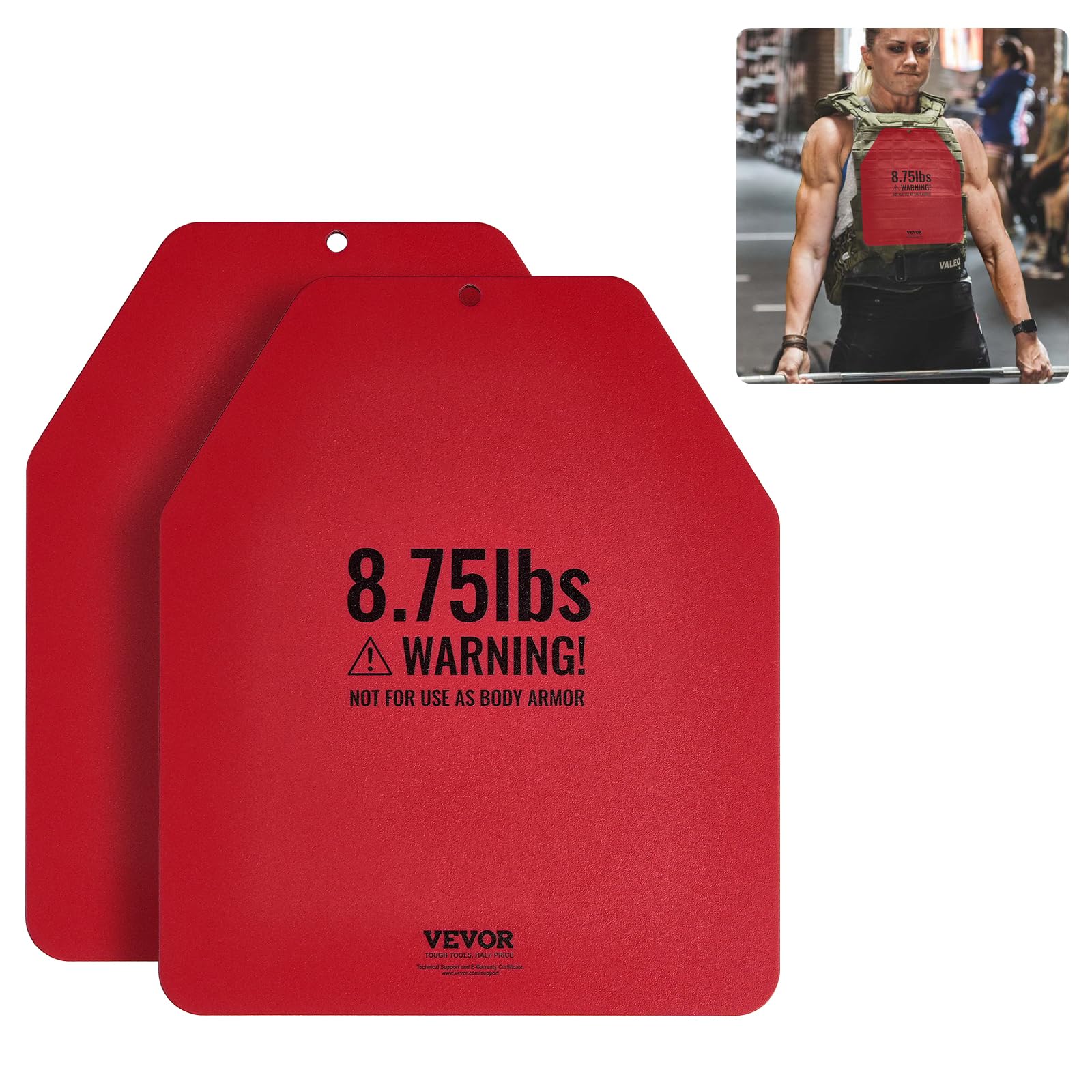 VEVOR Gewichtswestenplatten, 2 × 3,97 kg – Stahl, konturierte Passform