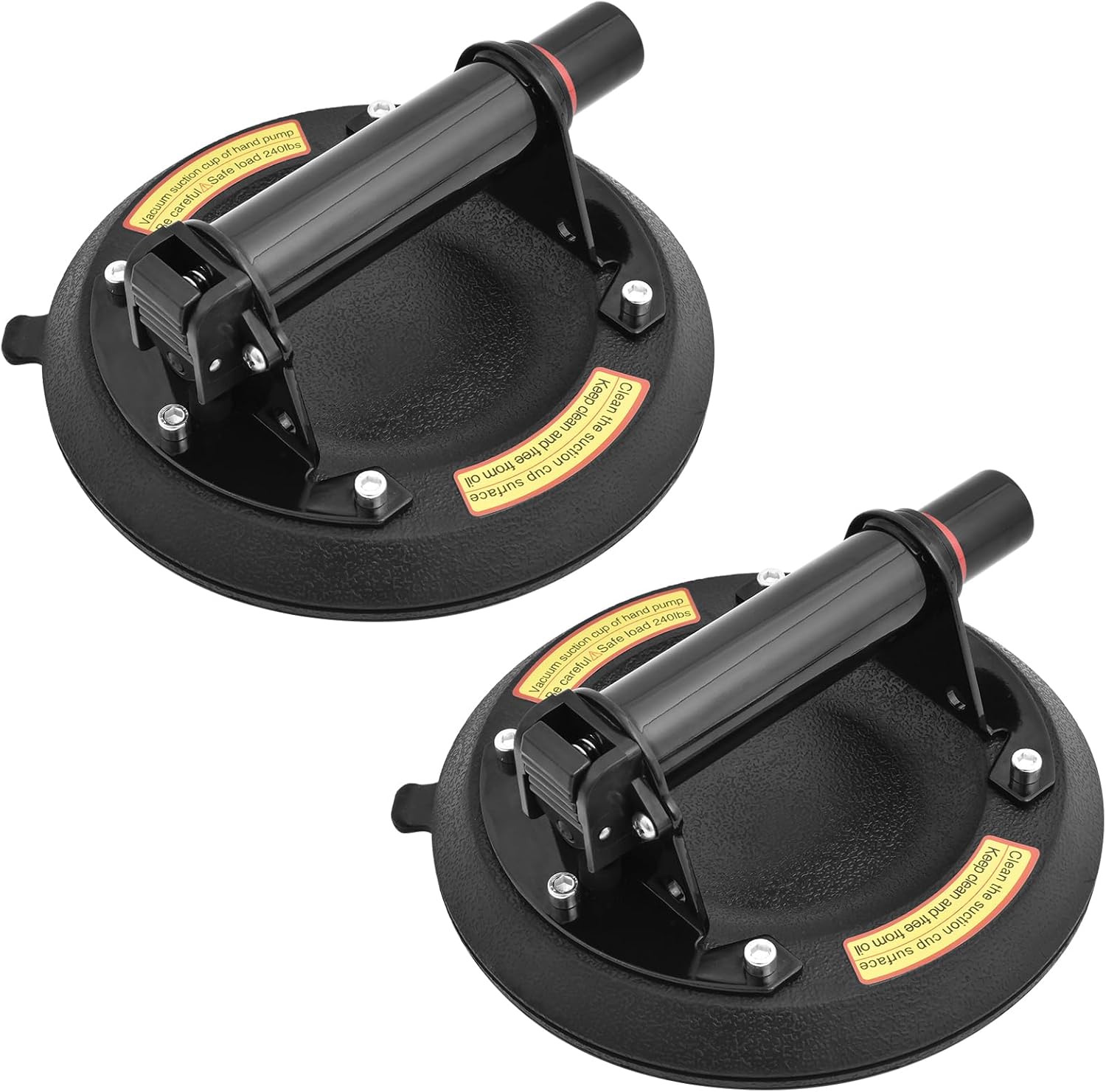 2Pack Vacuum Suction Cups with Metal Handle - Heavy Duty Hand-held Glass Lifter Powerful Industrial Glass Sucker for Window Tile Carry Replacement 550LBS Load Capacity