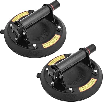 2Pack Vacuum Suction Cups with Metal Handle - Heavy Duty Hand-held Glass Lifter Powerful Industrial Glass Sucker for Window Tile Carry Replacement 550LBS Load Capacity
